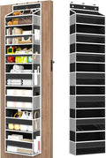 Mefirt Over The Door Organizer, 7 Tier Door Hanging Organizers with 7 Large Pockets 12 Side Pockets, Behind Door Storage Hanging Shelves for Closet Bathroom Bedroom Nursery