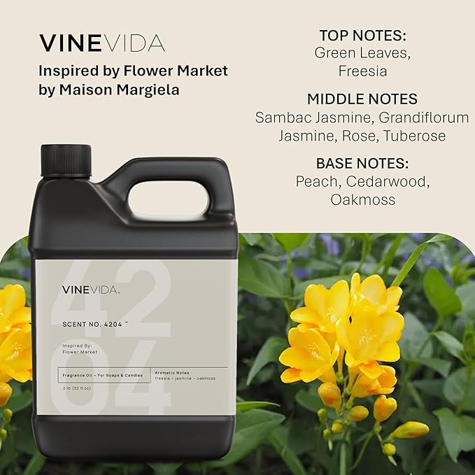 VINEVIDA [32 Oz] Scent NO. 4204 Inspired by Flower Market | Premium Fragrance Oil for Candle Making & Soap Making | Candle Scents for Soy Wax | Scented Oils for Car Freshies & Bath Products