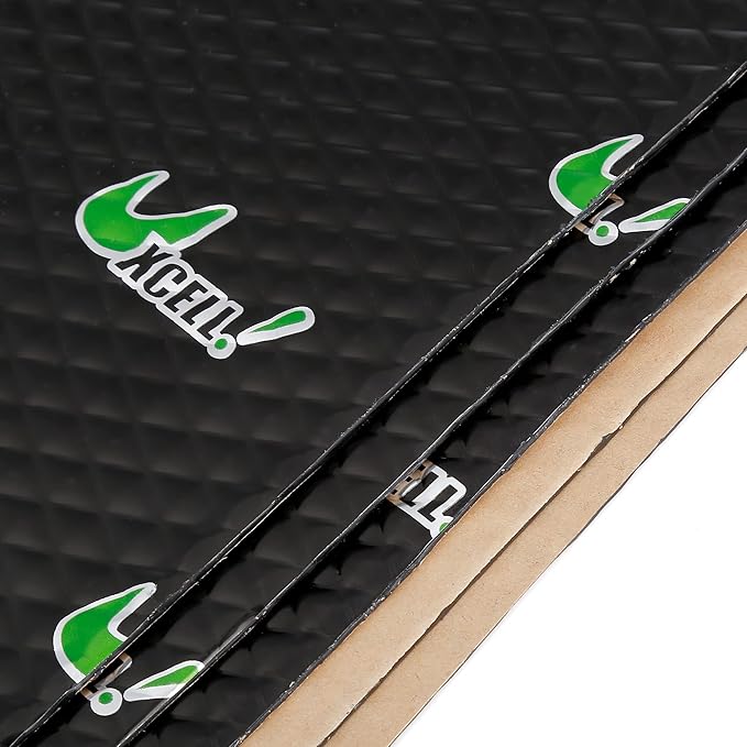 uxcell 10pcs 80mil 25sqft Car Sound Deadener Heat Insulation Mat Butyl Pad Damping Self Adhesive Deadening Material Door Roof Automobile Sound Barrier Black