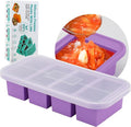 SHIKORI Silicone Freezer Molds With Lids, Easy Meal Prep Container and Kitchen Storage Solution, Silicone Molds for Food, Soup, Smoothie Storage and More (Purple-4 Cup)