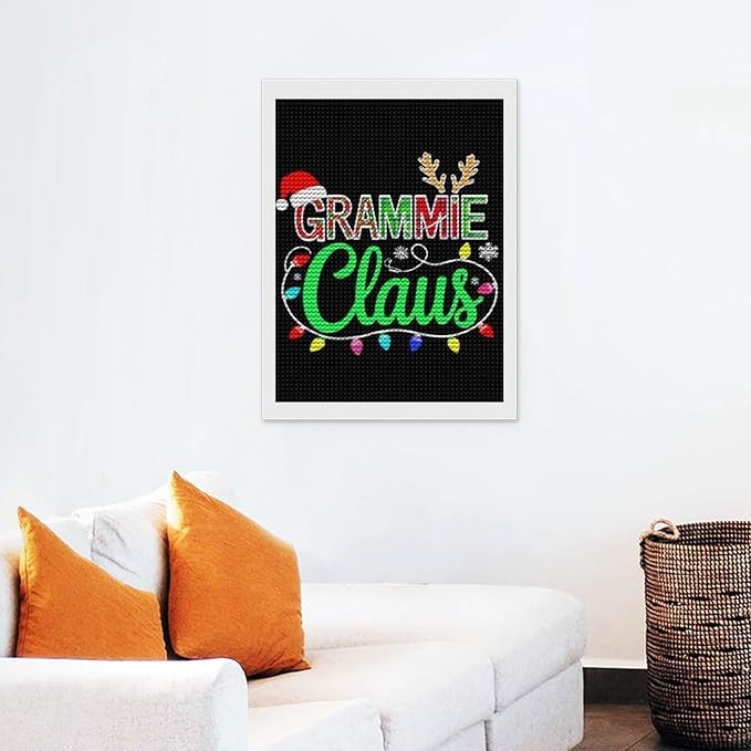 AIVKIEJK Diamond Painting Kits for Adults - Grammie Claus Grandma Christmas Xmas Painting DIY 5D Full Drill Diamond Dots Paintings with Diamonds Gem Art and Crafts Home Decor 12"x16"