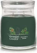 Yankee Candle Balsam & Cedar Scented Signature 13oz Medium Jar 2-Wick Candle Over 35 Hours of Burn Time Christmas | Holiday