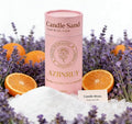 Pearled Sand Candles with Wicks 18 Oz-Refillable Citrus&Lavender Scented Natural Pearled Candle Sand Wax Pearl Candle Powder Beads-Non Toxic Luxury Long Lasting 120 Hours DIY Candles Making Kit White