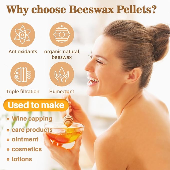 CARGEN White Beeswax Pellets - 900g Beeswax Pastilles Bees Wax Pellets Triple Filtered for DIY Making Candles Skin Care Lip Balm Soap Lotion and Soap Making Supplies for Christmas,Halloween