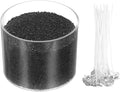 MECCANIXITY Pearled Sand Candles with 30 Pcs Wicks 14Oz / 400g Candle Beads Refillable Powder Sand Wax Making Kit for Thanksgiving Christmas Wedding Party DIY Home Crafts, Black