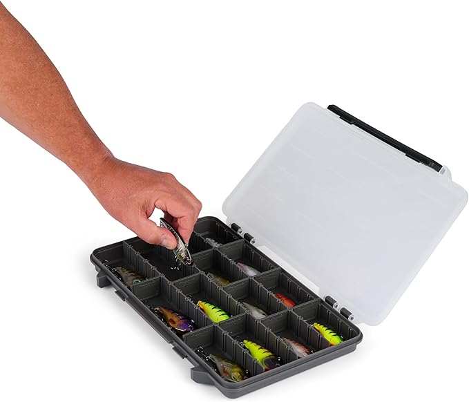 Plano StowAway 3700 Thin Stow Tackle Box, with Corrosion-Preventive Rustricor, Single Latch Design, Transparent DuraView Lid, Stackable Storage for Fishing Bait, Lures and Gear