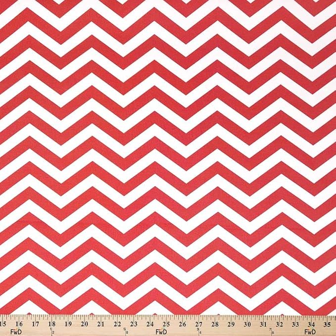 Printed Canvas Fabric Waterproof Outdoor 60" Wide 600 Denier Sold by The Yard (Zig Zag Red)