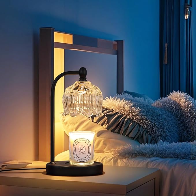 MEIXISUE Black Candle Warmer Lamp with Timer and Dimmer,Flameless Wax Melt Warmer for Jar Candles with 2 Bulbs,House Warming Gifts,Mother's Day/Birthday/Christmas Gifts for Mom/Wife,Home Decor