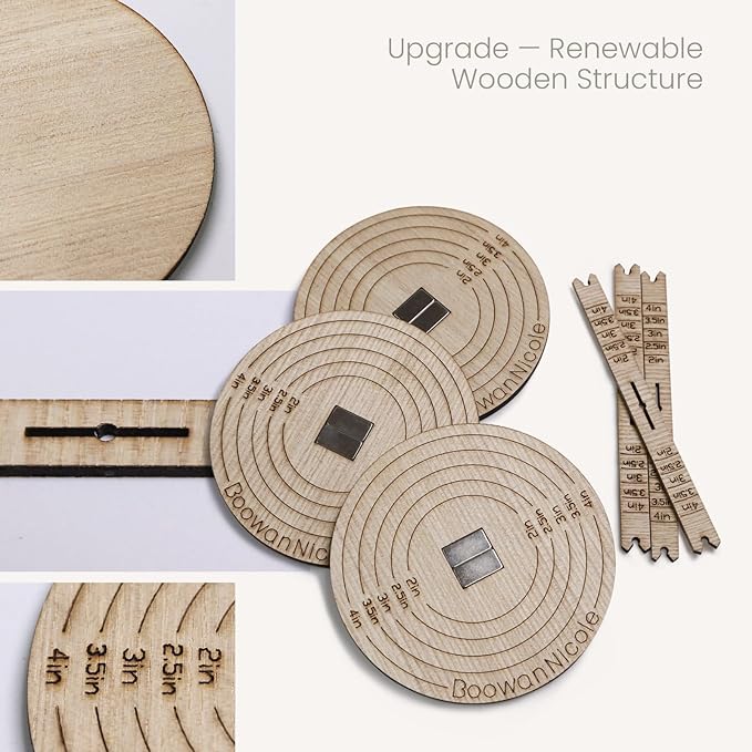 BOOWAN NICOLE Universal Wick Centering Setter Tool for Candle Making - Center & Set Wicks in 1 Second, Wick Holder for Most Candle Jar & Refill Sizes (Wood)