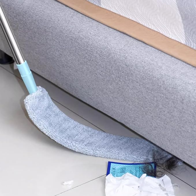 Saker Plus Retractable Gap Dust Cleaning Artifact, Retractable Gap Dust Cleaner Flat Duster, with 2 Microfiber Dusting Cloths Long Handle,Flat Duster