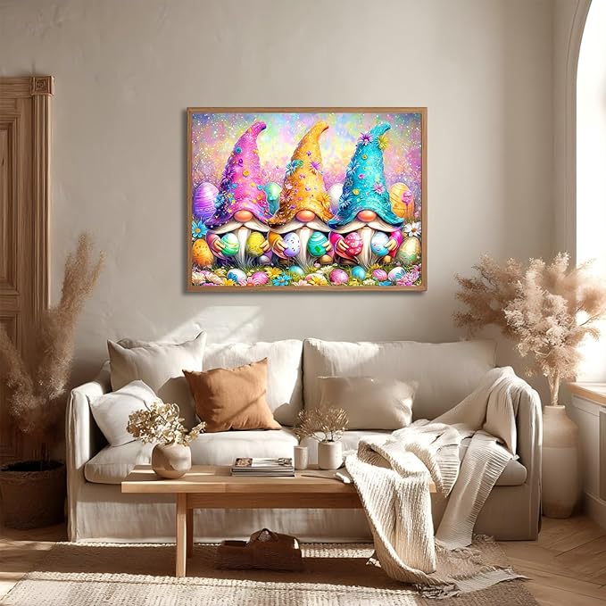 Reivworl Easter Diamond Art Kits for Adults, Easter Diamond Painting Kits, 5D Gem Art Kit for Gifts and Home Interior Decor 12x16 Inch