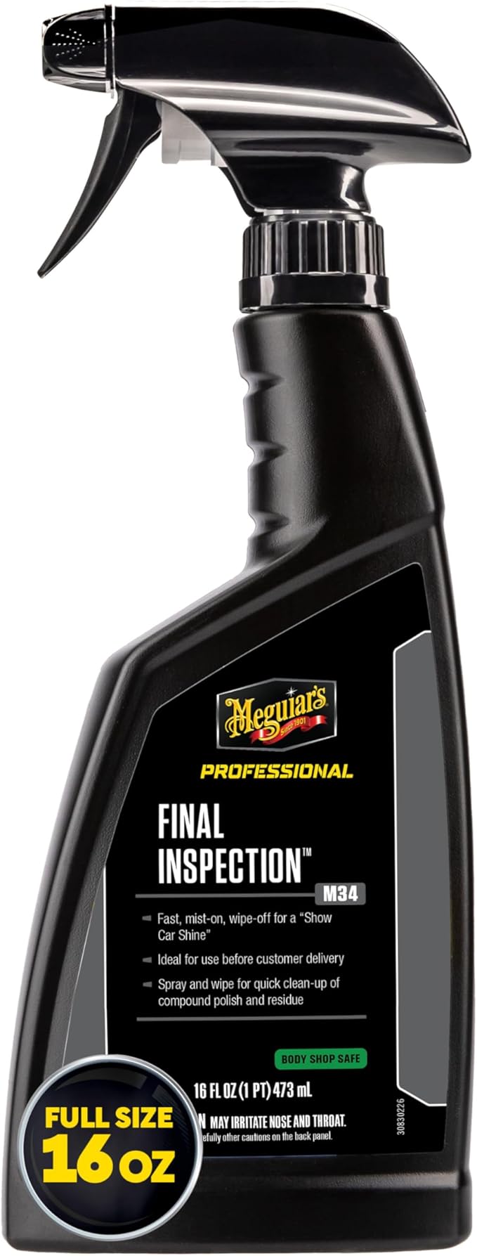 Meguiar's Professional Final Inspection M3416 - Detailer Spray for Removing Light Dust, Contaminants, Smudges and Finger Prints, Car Detailer Spray Effective as a Clay Bar Lubricant, 16 Oz