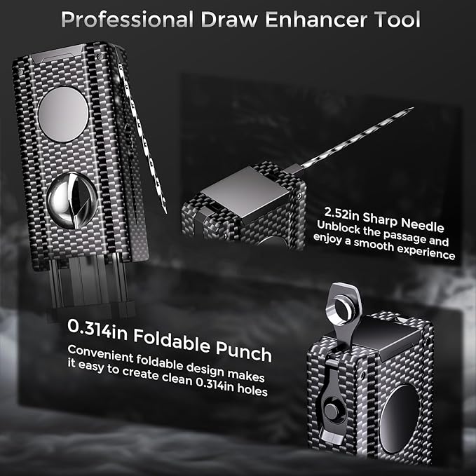 5-in-1 Torch Lighter, Built-in Multi-Functional Accessories, Punch, Draw Enhancer Tool, Holder, Triple Jet Flame, Premium Gifts for Men/Women, Butane Refillable Windproof Lighter for Candles, Travel