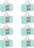 VENO 8 Pack Heavy Duty Moving Bags, Clothes and Comforter Storage Bags with Clear Window, College Dorm Essentials Packing Supplies, Foldable Boxes Alternative (Evergreen, 8 Pack)