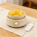 Wax Melt Burner Warmer with Timer Ceramic 4-in-1 Electric Candle Warmer Auto Shut-Off for Scented Wax Melts, Candle Jars, Essential Oil, Coffee Cup Warmer Home Decor Fragrance Gifts for Women - Beige