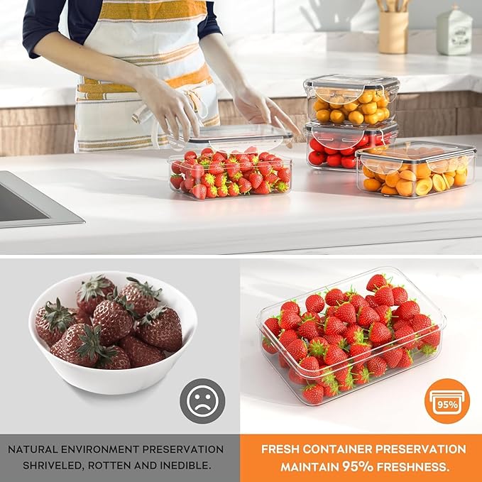 AISOON 40 Pcs 85oz Food Storage Containers with Lids, Airtight BPA-Free Leakproof Reusable Kitchen Containers, Freezer Safe Meal Prep & Pantry Organizer Set, Microwave & Dishwasher Safe