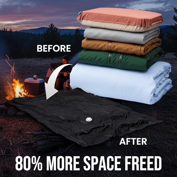 TAILI Outdoor Vacuum Storage Bags 3 Pack, Travel Compression Bags (39x29 inch), Tear-Proof Vacuum Seal for Camping, Cushion, Clothing, Waterproof, Wearproof, Punctureproof