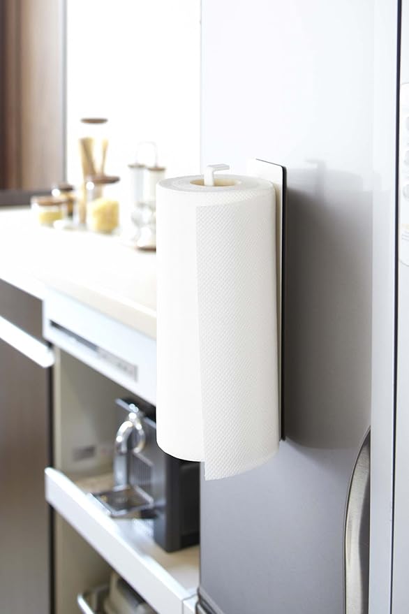 YAMAZAKI Home 2439 Plate Magnetic Paper Towel Holder, White
