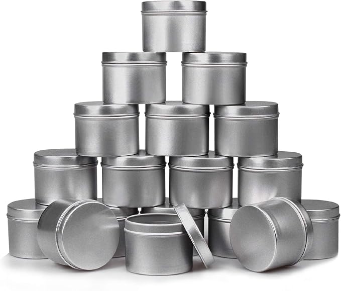 DINGPAI Candle Tin 18 Piece, 4 oz, Candle Containers for DIY Candle Making