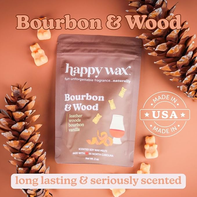 Happy Wax Fan Man Cave Collection Scented Natural Soy Wax Melts – 6 Total Oz. of Scented Wax Melts, Collection Includes Desert Torchwood, Bourbon & Wood and Bonfire
