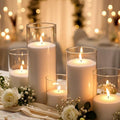 LAMORGIFT 16LB Candle Sand- Pearled Candles with Wicks (50 Pcs) & Wooden Spoons, White Candle Beads, Sand Wax, Candles Unscented for Powder Candle Making, Wedding Decor