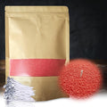 DRMAISON Pearled Candle Wax Sand DIY Kit - 35.3 oz, Watermelon Red, Non-Toxic&Smoke-Free, Refillable with 60 Wicks, Long-Lasting Flame, Highly Customizable for Wedding, Party&Holiday Decor
