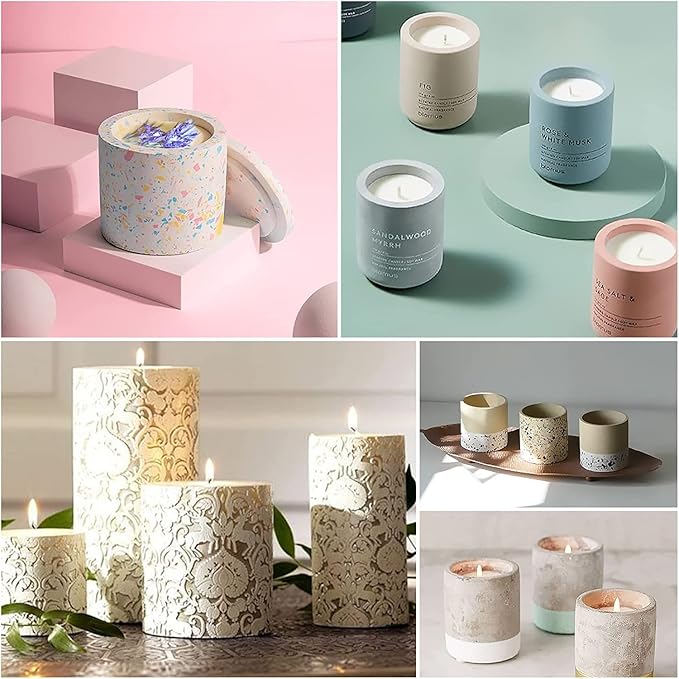 Candle Jar Mold with Lid for Candles Making, Silicone Concrete Molds Storage Container Moulds for Epoxy Resin, Unique Vessels Cement Mould for DIY Jewelry Holder Trinket Box Home Decor