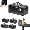 CHVEGLUZ 4 Packs Moving Bags Heavy Duty Extra Large,Storage Bags with Zipper&Handles, Sturdy&Durable Clothes Storage Bags Totes for College Dorm Essentials, Moving Boxes for College Supplies, Black