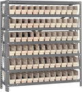 Quantum Storage Systems 1239-100IV Solid Heavy Duty 7 Shelves 72 Economy Ivory Bins 39" H x 36" W x 12" D