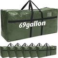 Windyun 4 Pack 69 Gallon Extra Large Moving Bags XXL Heavy Duty Storage Bag with Strong Zipper Handle Jumbo Big Tote Box Foldable for College Dorm Travel Clothes Duffle Blanket Pillow(Army Green)