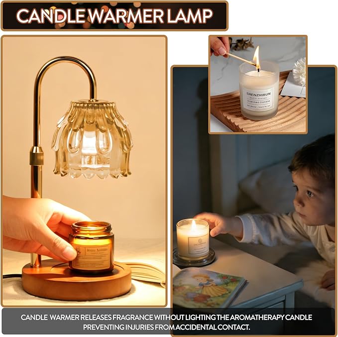 BRIGHTSHOW Candle Warmer Lamp with Timer Dimmable, Mother's Day/Birthday Gifts for Women Mom Her, House Warming Gifts New Home, Wax Melt Warmer Modern Farmhouse Decor for Bedroom Living Room