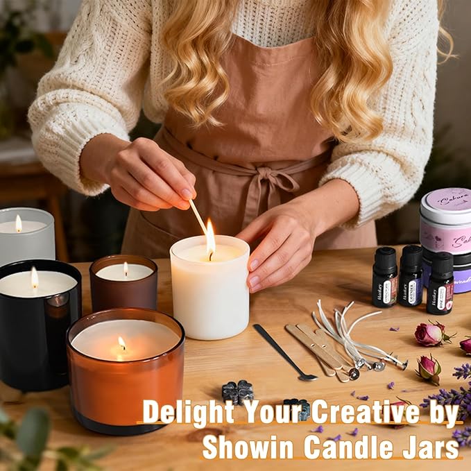 SHOWIN Candle Making Kit, DIY Candle Making Supplies for Adults, Starter Soy Wax Candle Kit with Candle Tins, Scented Home Decoration