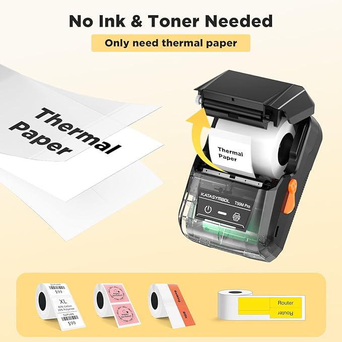 SUPVAN T50M Pro Bluetooth Label Maker Machine with 4 Tapes, Wide Waterproof Label, Versatile App with 30+ Fonts and 660+ Icons, Inkless Labeler for Home, Kitchen, School, Office Organization, Set 3