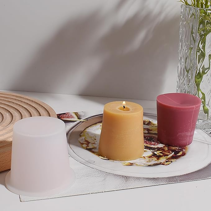 3 Pack Cylinder Candle Mold - Votive Candle - Silicone 3D Molds for Pray, Peony & Home Decor - Resin Casting & Soap Making Molds
