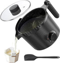 venpow Candle Wax Melter with Pour Spout, Candle Making Kit for Adult Beginners, 1.5L Large Capacity, for Making Candles and Soaps, Kit Includes Wax Melting Pot and Stirring Spoon - Black