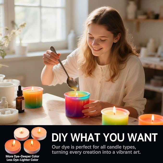 Candle Dye for Candle Making -16 Colors Candle Making Supplies for Soy Candle Making Kits DIY Candle Wax, Highly Concentrated Candle Chips Colors