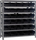Quantum Storage Systems 1239-102BK Steel Shelving Unit with 4" Shelf Bins, 12" D x 36" W x 39" H, Black