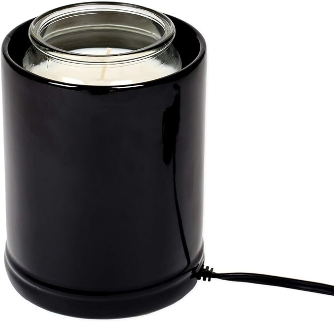 Glossy Black Ceramic Stoneware Electric Jar Candle Warmer