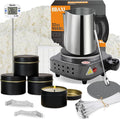 BBAXI Candle Making Kit with Electronic Hot Plate,Candle Wax Melter for Melting,Including Melting Pot, Hot Plate,1lb Soy Wax,Stain Spoon,Cotton Wicks,Center Devices,Wick Stickers