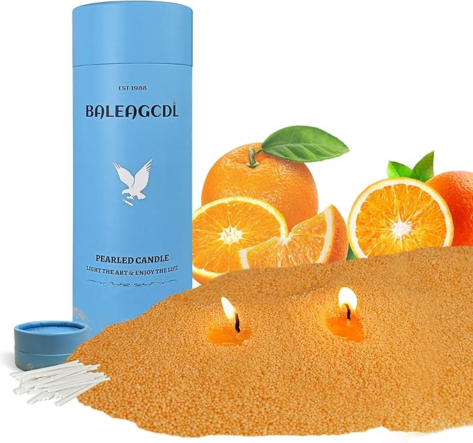 Granula Pearled Candle 18oz(1.1lb) - MANNYCOM Orange with 30 Cotton Wicks Orange Dreamscape Scented Refillable Candles Burns up to 110 Hours Non Toxic for Handmade Wedding and Party Decorations