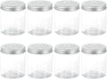 HARFINGTON 8 Pcs Empty Scent Beads Storage Container 8.5oz/250ml Air Freshener Tins Round Refillable Spice Containers Plastic Jars Sample for Air Freshener Candles Travel Storage