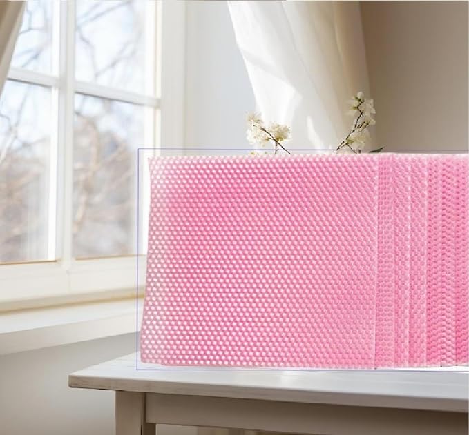 DIY Candles Sheet, Make Your Own Beeswax Candle Kit - 20 pcs 8 * 8inch with Cotton Wicks, Make Ideal Candles for Adults (Pink Color)