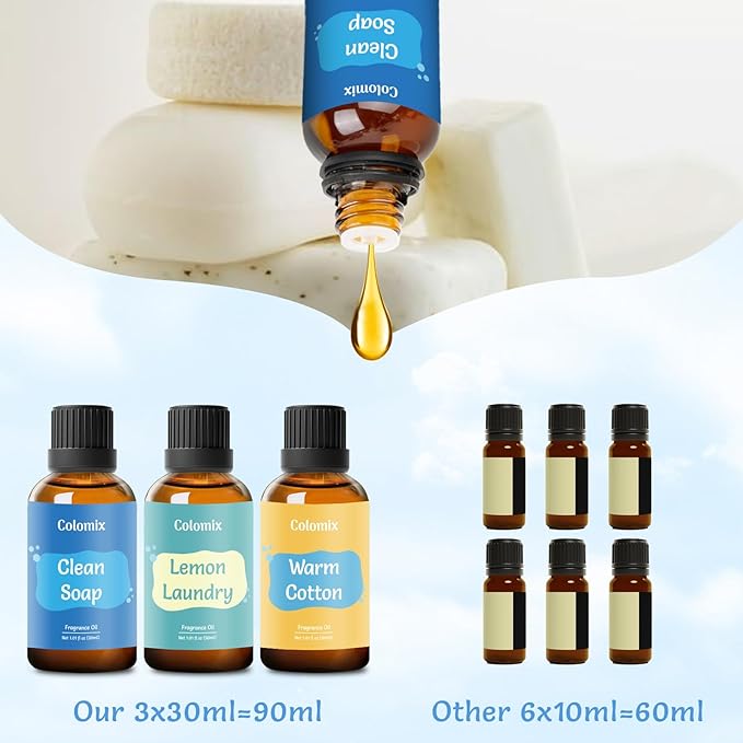 Fragrance Oils Set - 30mlx3 Premium Clean Essential Oils for Diffusers for Home, Fragrance Oil for Soap Supplies, Candle Making, Spring Scented Oils Gift, Refreshing Fragrance Oils for Aroma