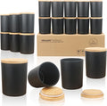MILIVIXAY 20 Pack 7 OZ Matte Black Thick Glass Candle Jars with Lids - Bulk Empty Candle Jars for Making Candles - Spice, Powder Containers.