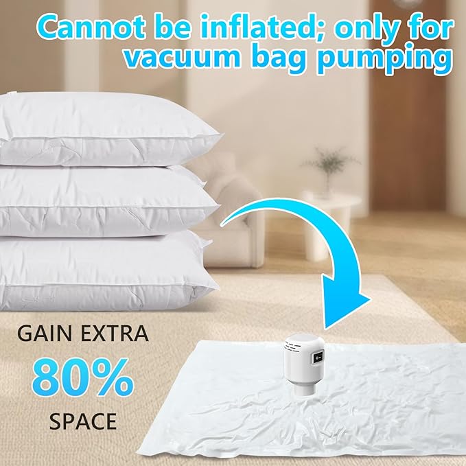 GGH Electric Air Pump for vacuum seal bags Travel for clothing Vacuum Pump for Various Vacuum Seal Bags Portable Vacpack Air Pump for Compression Clothing Luggage White(Storage Bag Not Included)