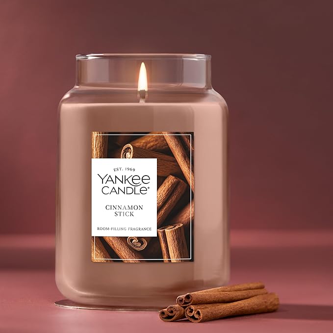 Yankee Candle Cinnamon Stick, Scented Candle, 22oz Large Jar with up to 150 Hour Burn Time, Giftable