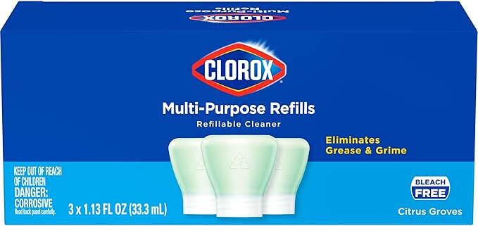 Clorox Multi-Purpose Spray Refill, Household Essentials, 3x1.125fo Concentrated Refills