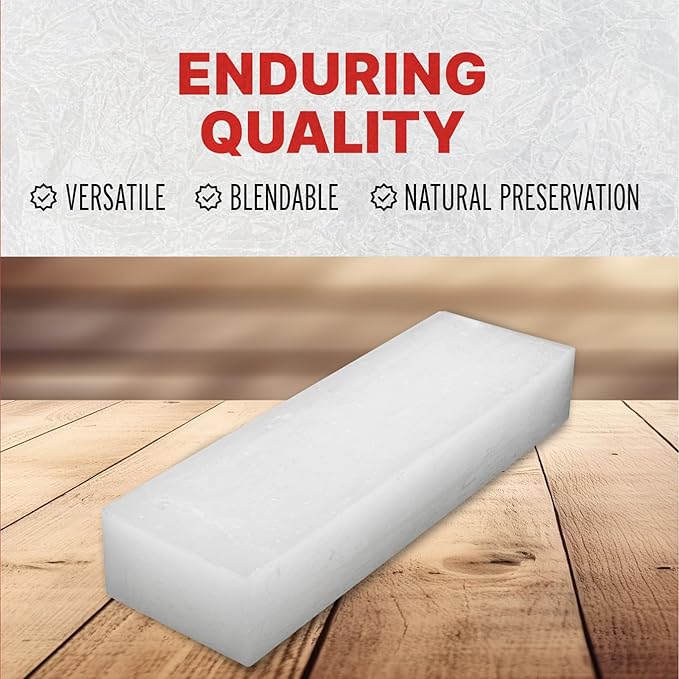 Blended Waxes, Inc. Household Paraffin Wax Blocks for Candle Making, Canning, Waterproofing, Metal Preservation, and a Variety of Other Applications (1lb. Block - 1 Block)