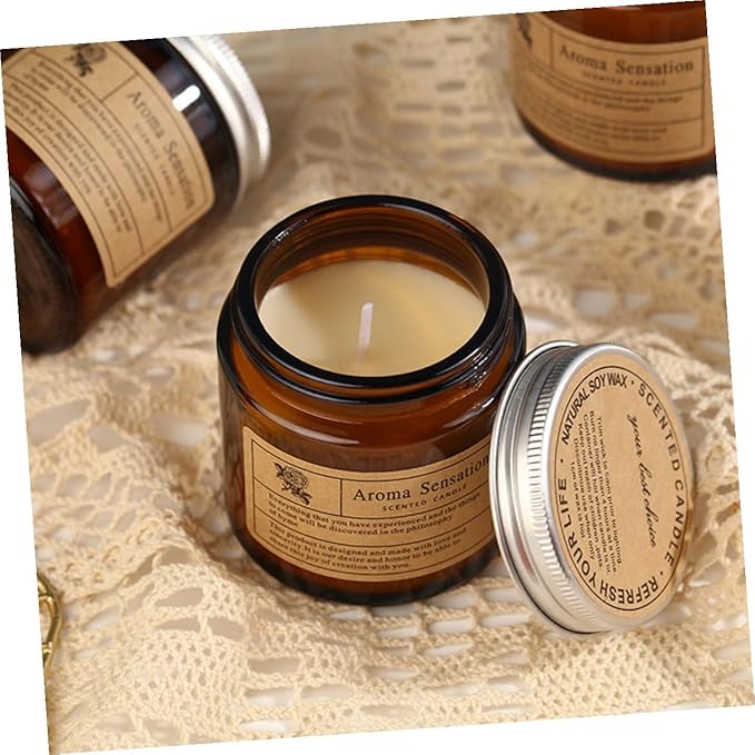 Handmade Scented Candle DIY Plant Wax Tea Color Aromatherapy Candle for Birthday Home Decoration Romantic Rose Sandalwood Scent