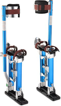 Yescom Drywall Stilts 16" - 24" Adjustable Aluminum Drywall Tools with Comfort Leg Pads for Sheetrock Painting Parade Costume Cleaning String Light Decor - Blue